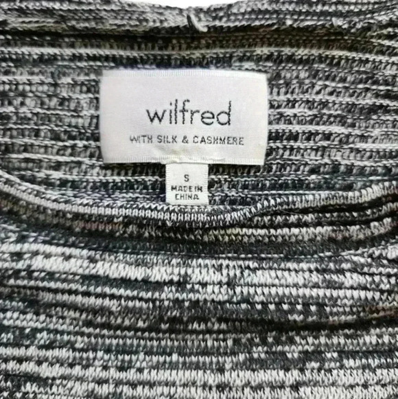 Aritzia Wilfred Blanchard Sweater Cashmere Silk Blend Black White Marl Women's S - Picture 7 of 10